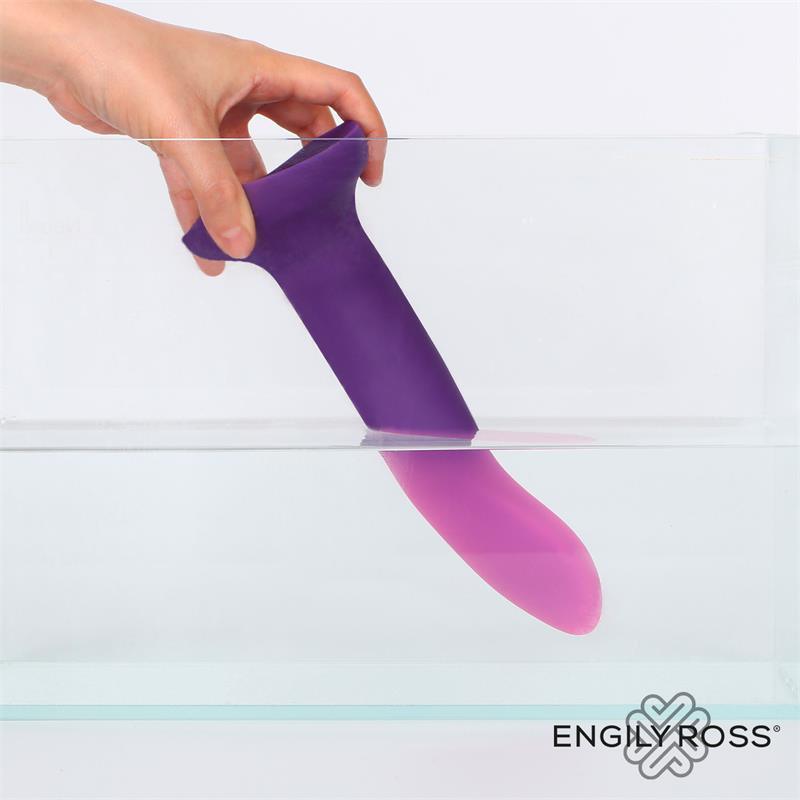 Dildo silicon, culoare sensibila la temperatura mov roz, compatibil cu ham strap-on, Dildox by Engily Ross - Erotic Emporium