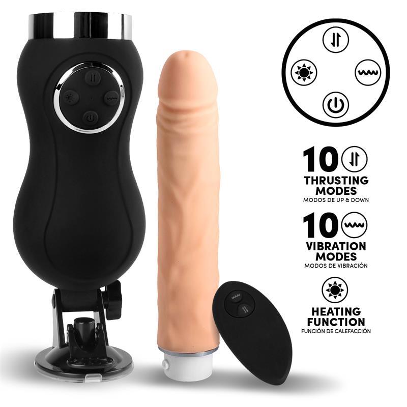 Masină de sex, silicon, negru, cu încălzire si telecomandă wireless, InTouYou - Erotic Emporium