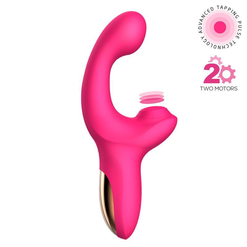 Vibrator punct G, silicon, roz, 18 cm, tripla functie 10 viteze, USB, Volse, Action - Erotic Emporium