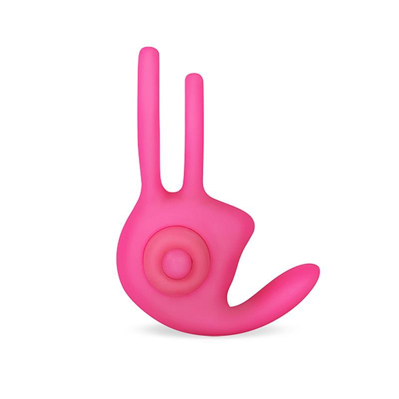 Inel penis dublu, silicon, roz, vibratie, stimulare clitoris, Duo, LoveToy