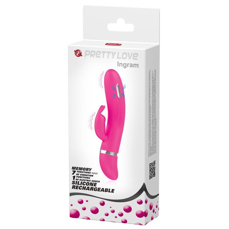Vibrator punct G, silicon, roz, 7 functii, stimulare electrica, Ingram, PrettyLove - Erotic Emporium