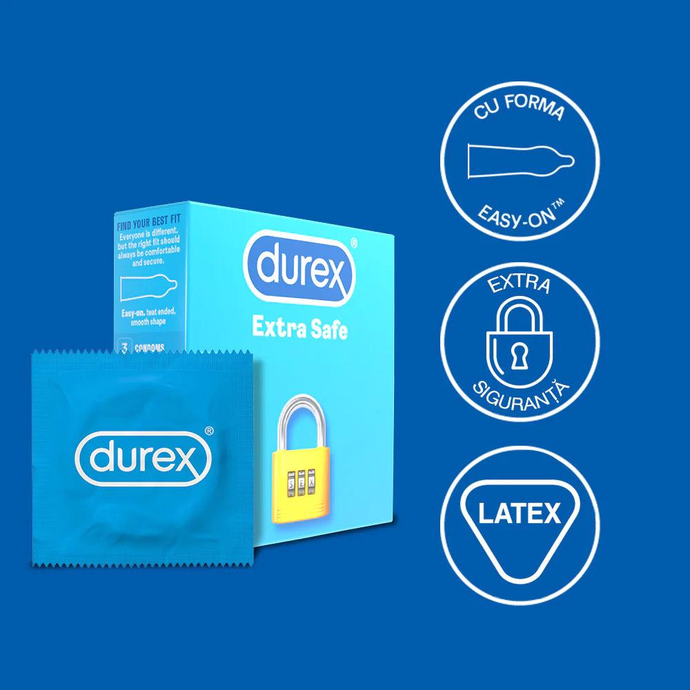 Prezervative Durex Extra Safe 3 bucati - Erotic Emporium