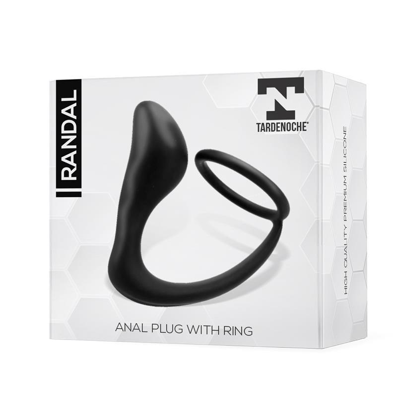 Inel penis + Butt Plug, silicon, negru, Randal, TardeNoche - Erotic Emporium