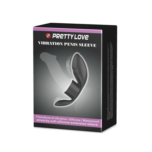 Inel penis, silicon, negru, 7 functii de vibratie, reincarcabil, Pretty Love - Erotic Emporium