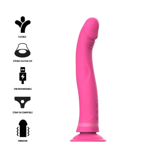 Intense - michelangelo pink silicone vibrator dildo, 1, EroticEmporium.ro