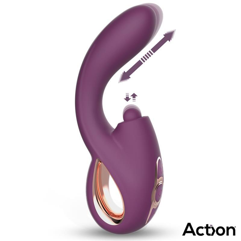 Vibrator, silicon, stimulare clitoridiana, functie tripla, Vinca, Action - Erotic Emporium
