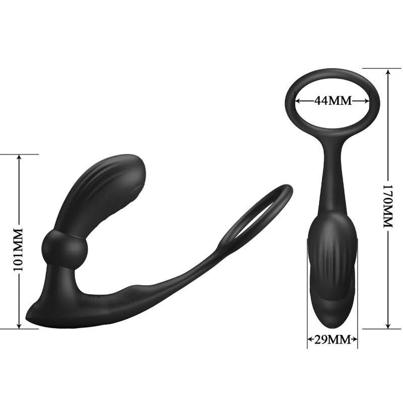 Pretty love - warren black anal ring  vibrator, 4, EroticEmporium.ro