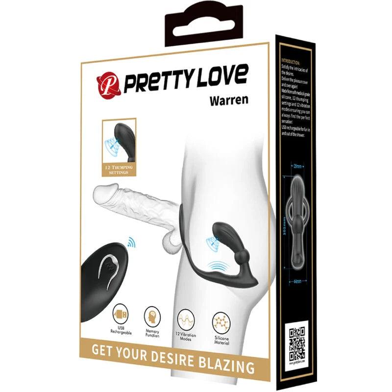 Pretty love - warren black anal ring  vibrator, 7, EroticEmporium.ro