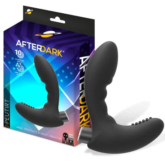 Vibrator Anal, Masaj Prostata, Silicon, Negru, 10 functii vibratie, USB, Peutirt, AfterDark, InToYou - Erotic Emporium