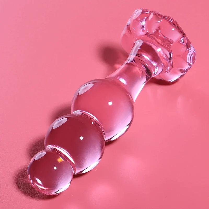 Nebula series by ibiza - model 1 anal plug borosilicate glass 107 x 3 cm pink, 6, EroticEmporium.ro