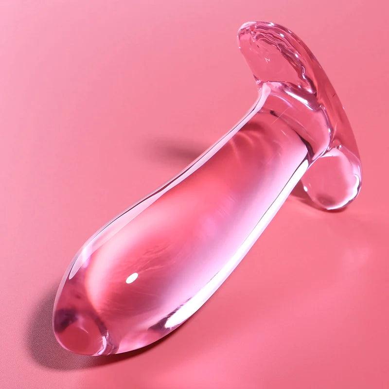Nebula series by ibiza - model 5 anal plug borosilicate glass 125 x 35 cm pink, 6, EroticEmporium.ro