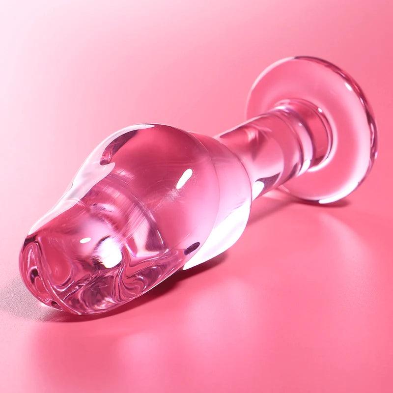 Nebula series by ibiza - model 6 anal plug borosilicate glass 125 x 4 cm pink, 6, EroticEmporium.ro