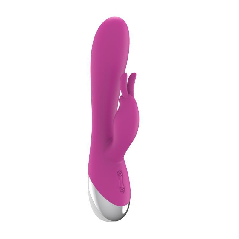 Vibrator punct G, silicon, roz, 19 cm, Dual Vibe Rabbit, A-Gusto - Erotic Emporium