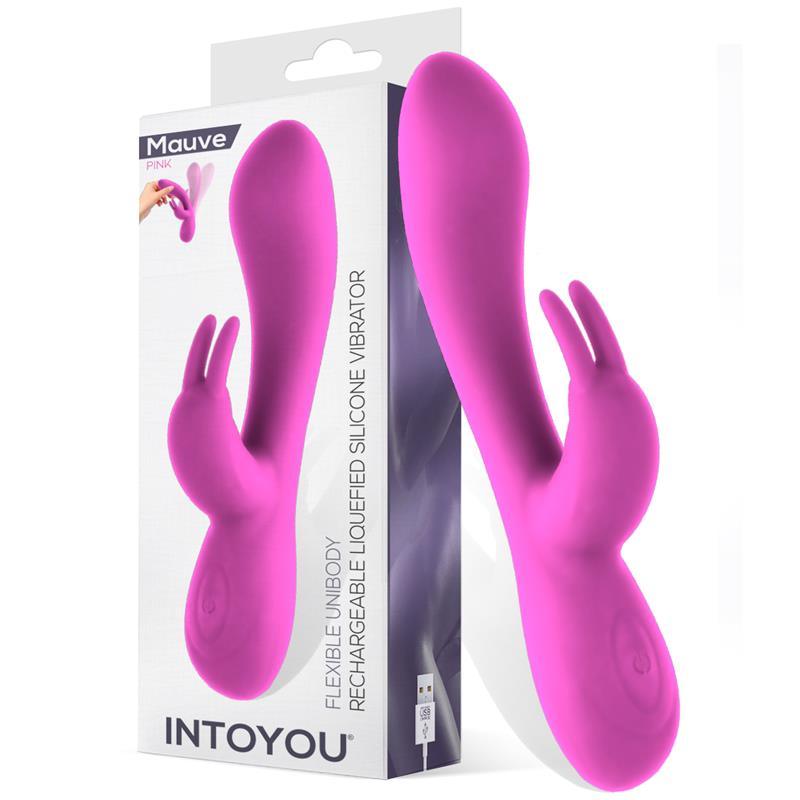 Vibrator punct G, silicon, roz, 19,9cm, 8 functii, Mauve, InToYou - Erotic Emporium