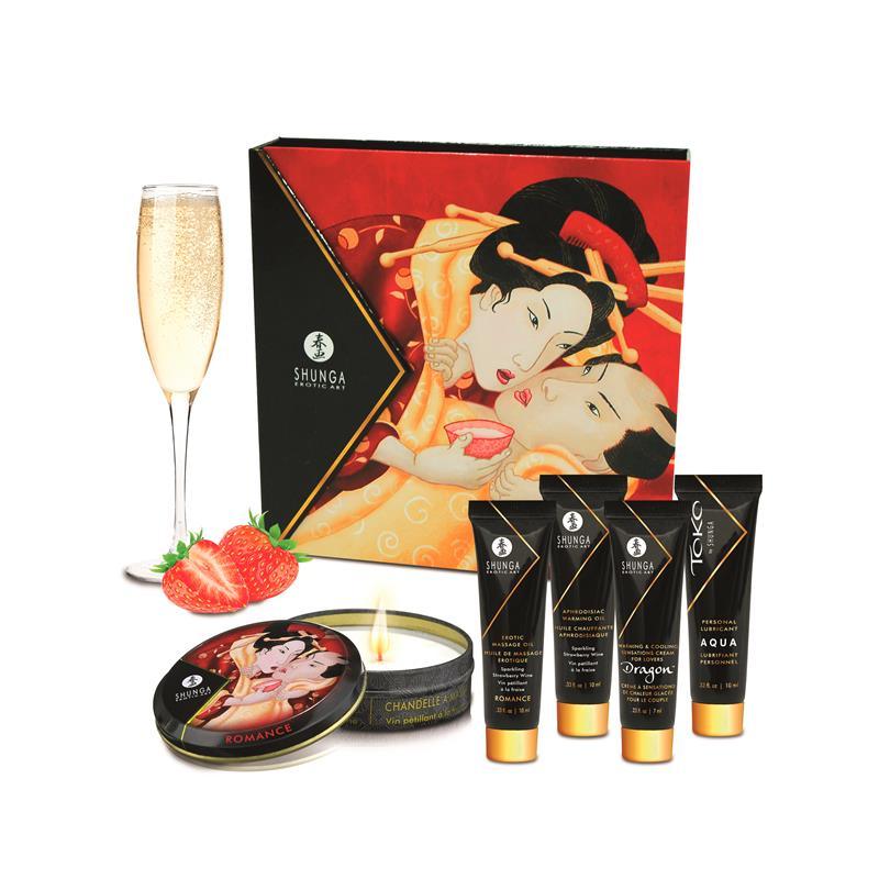 Set premium crema si gel erotic, lumanare aromaterapie, Geisha Secrets, Shunga
