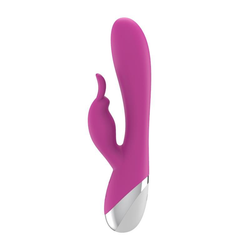 Vibrator punct G, silicon, roz, 19 cm, Dual Vibe Rabbit, A-Gusto