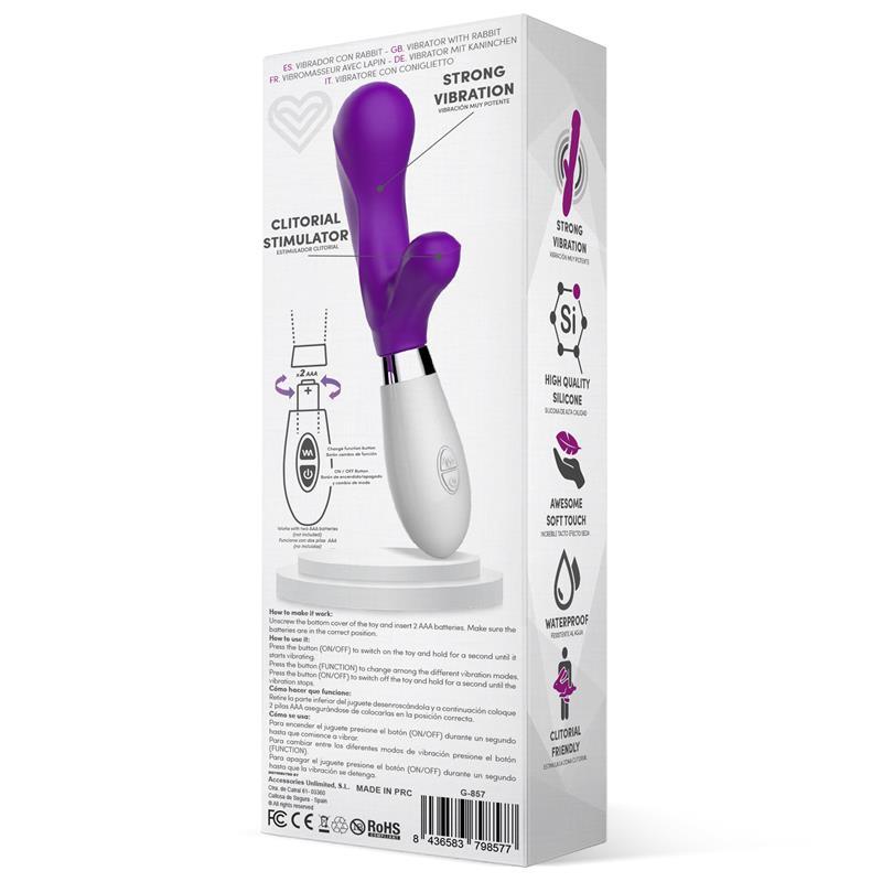 Vibrator punct G, silicon, mov, 21cm, 10 functii, Maverdick, LateToBed - Erotic Emporium