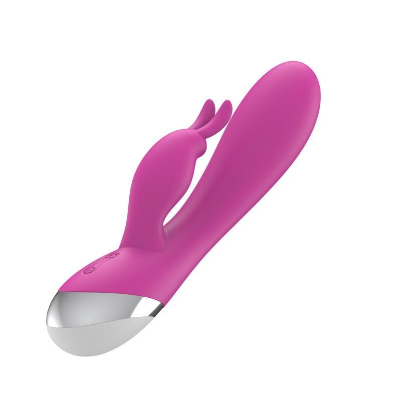 Vibrator punct G, silicon, roz, 19 cm, Dual Vibe Rabbit, A-Gusto - Erotic Emporium