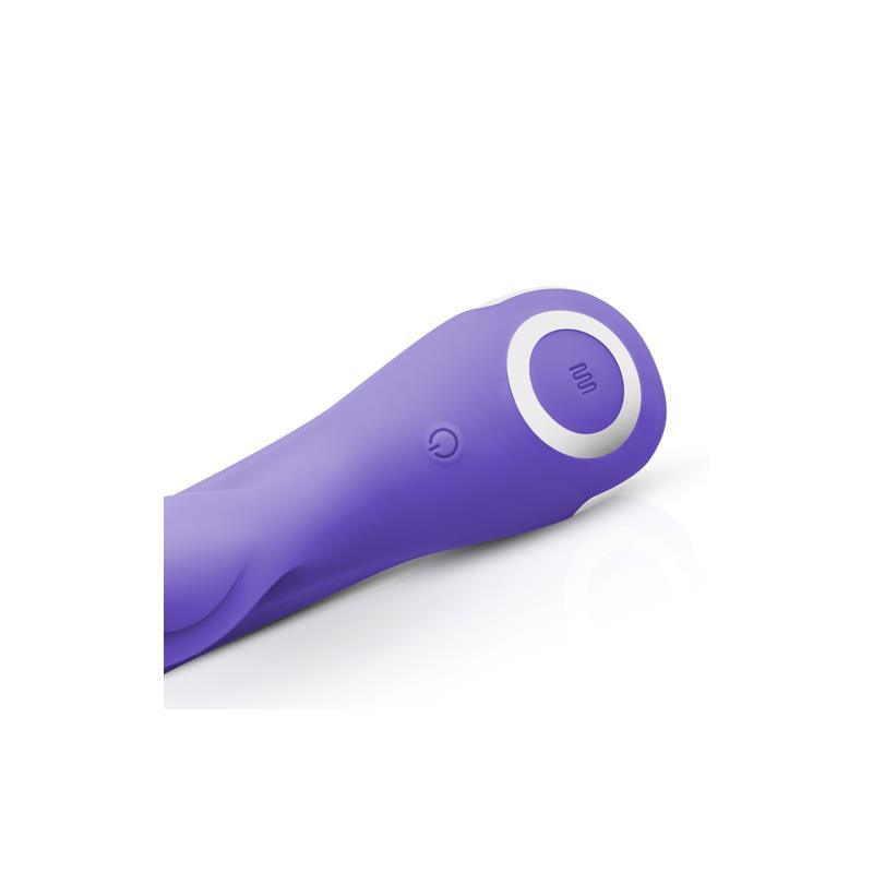 Vibrator punct G, silicon, mov, 22cm, 10 functii, USB, Fane Rabbit, Good Vibes Only - Erotic Emporium