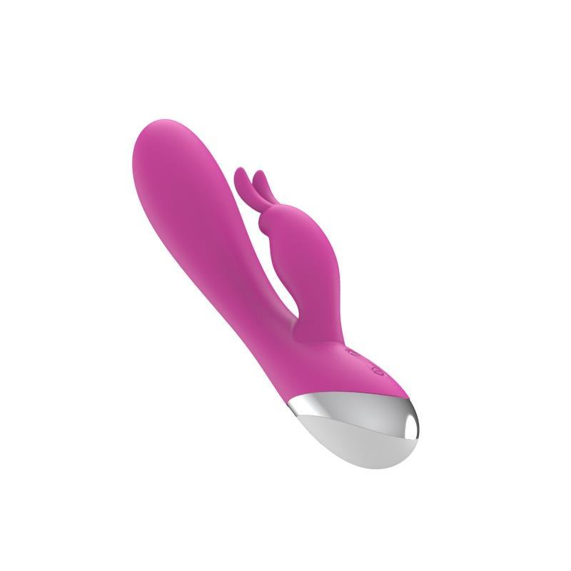 Vibrator punct G, silicon, roz, 19 cm, Dual Vibe Rabbit, A-Gusto - Erotic Emporium