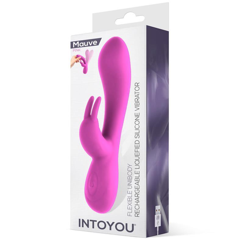 Vibrator punct G, silicon, roz, 19,9cm, 8 functii, Mauve, InToYou - Erotic Emporium