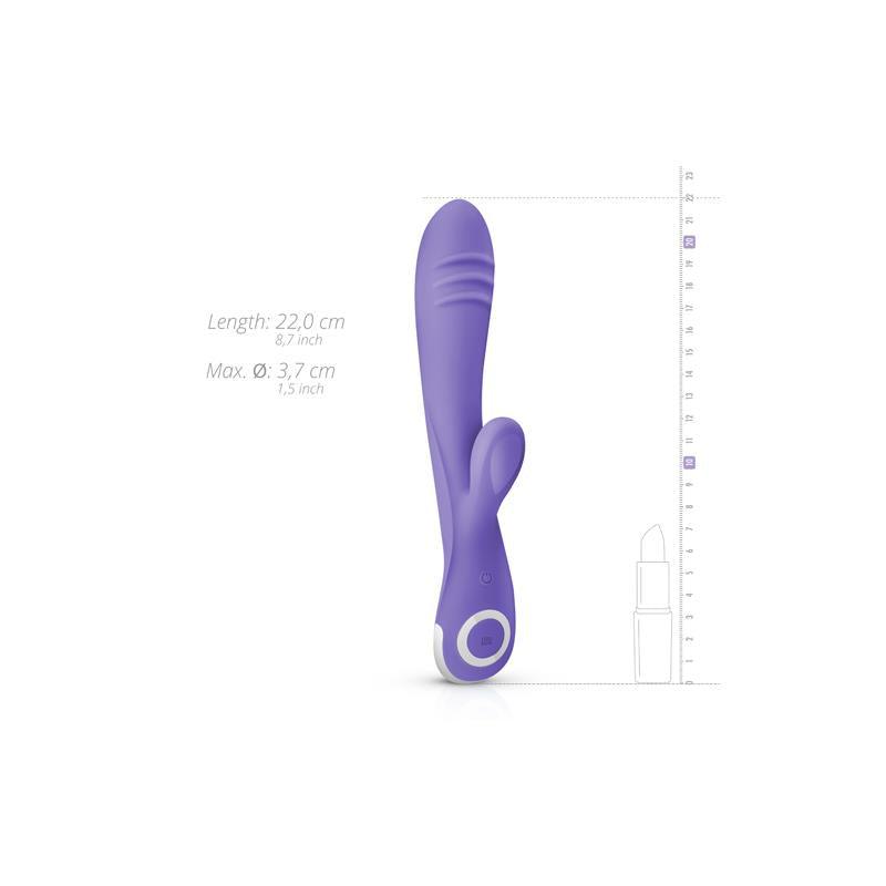 Vibrator punct G, silicon, mov, 22cm, 10 functii, USB, Fane Rabbit, Good Vibes Only - Erotic Emporium