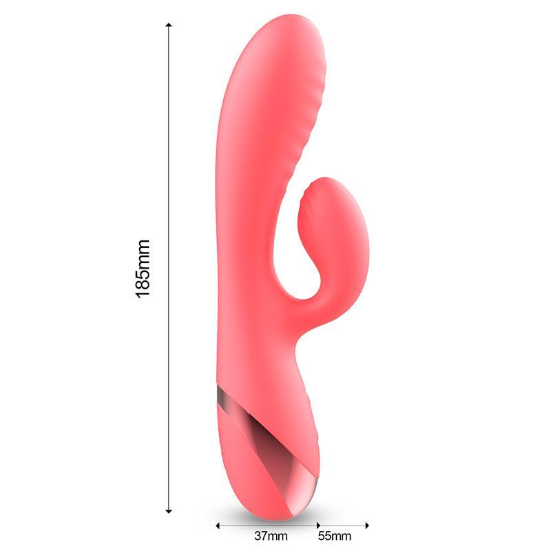 Vibrator punct G, silicon, coral, 10 functii, USB, Festival, LateToBed - Erotic Emporium