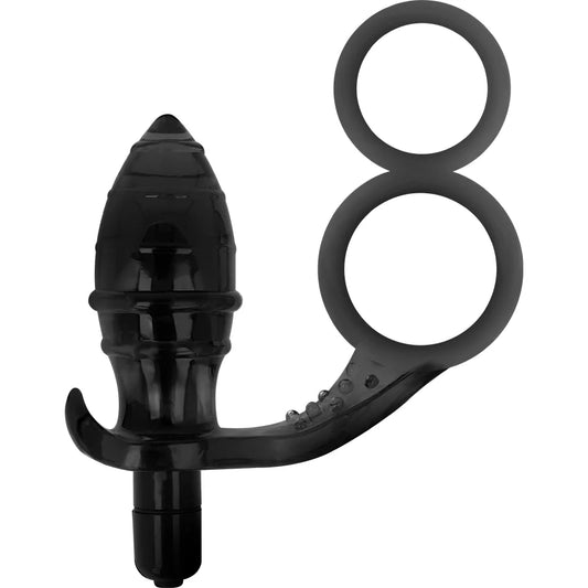 Addicted toys - anal plug with double black ring, 1, EroticEmporium.ro
