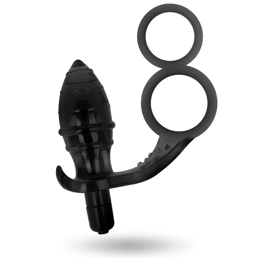 Addicted toys - anal plug with double black ring, 3, EroticEmporium.ro