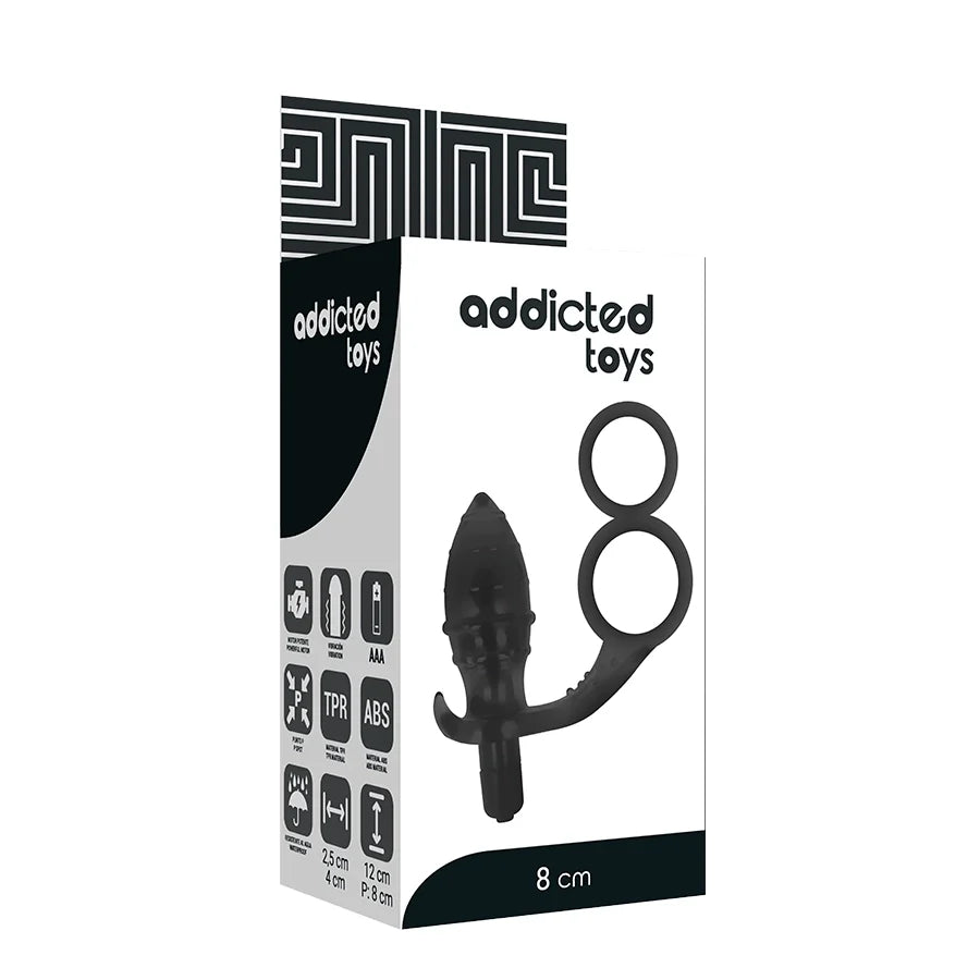 Addicted toys - anal plug with double black ring, 5, EroticEmporium.ro