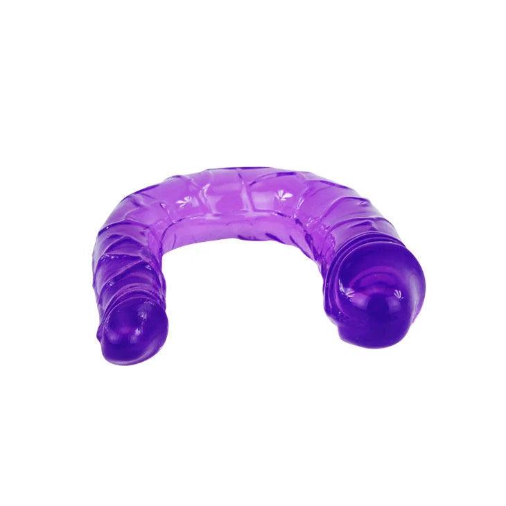 Baile - double dildo in lilac flexible jelly, 3, EroticEmporium.ro