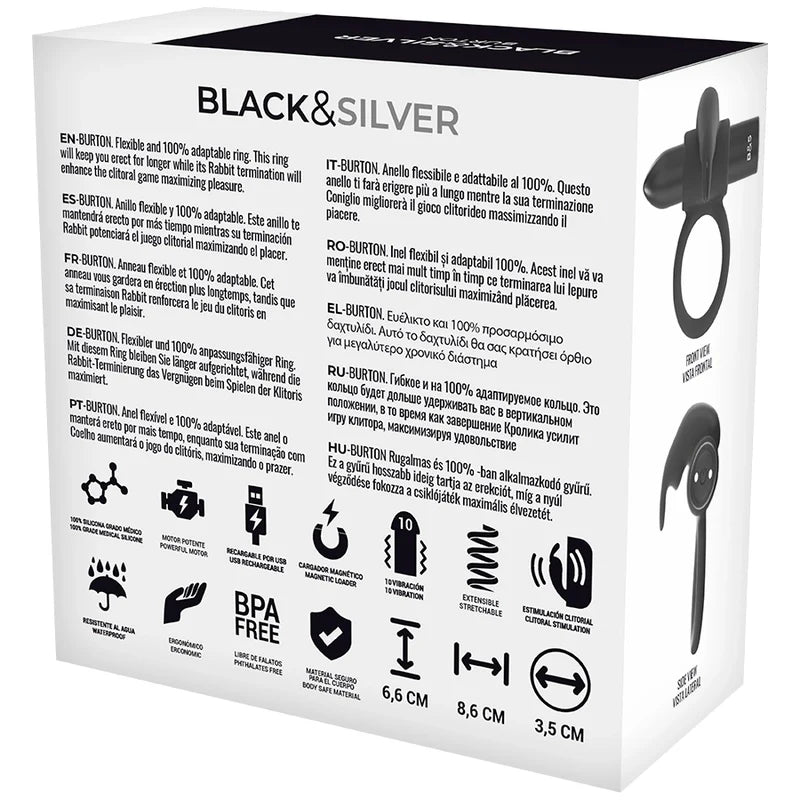 Blacksilver - burton remote control cockring watchme, 5, EroticEmporium.ro