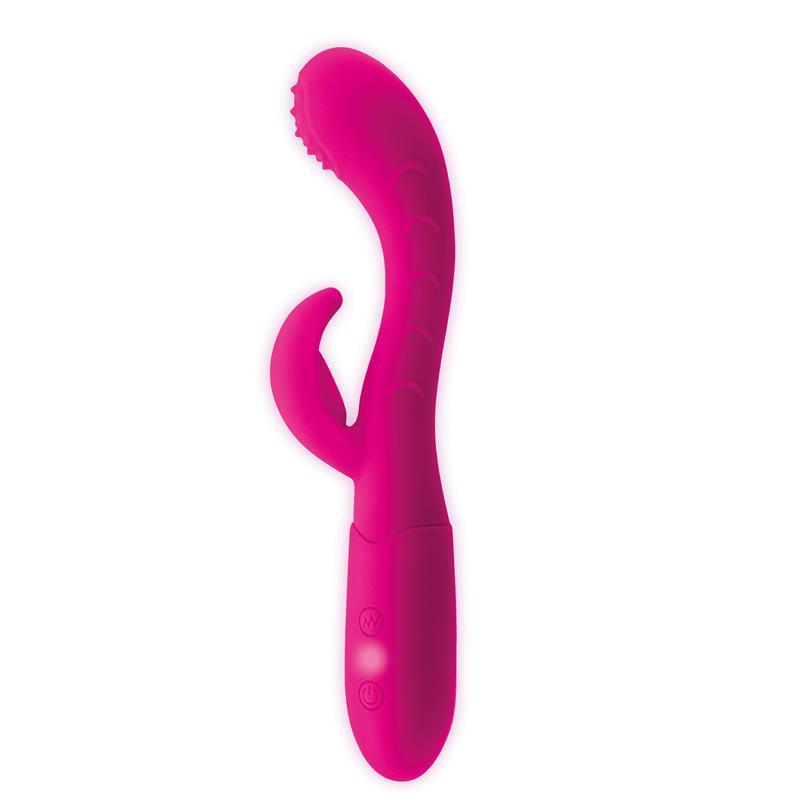 Vibrator punct G, Silicon, roz, 19cm, Goodies Cakey G-Spot and Rabbit Vide, USB LateToBed - Erotic Emporium