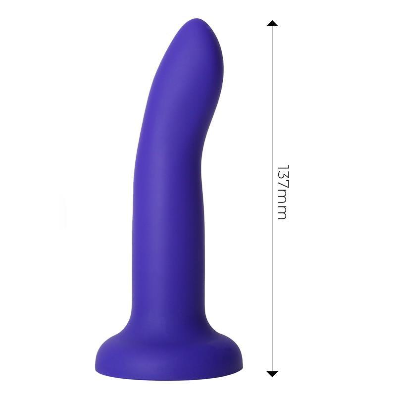 Dildo + bulet, 10 functii, culoare sensibila la temperatura albastru mov, marime S, compatibil ham strap-on, Dildox by Engily Ross - Erotic Emporium