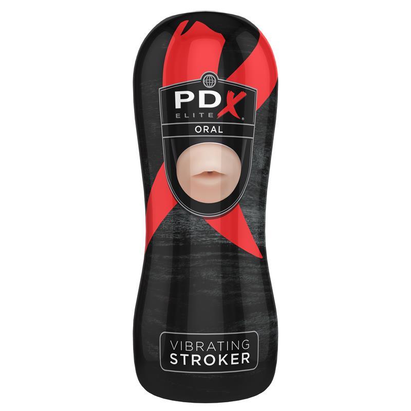 Masturbator Oral, Silicon, Vibrating Stroker, PDX Elite, PipeDream - Erotic Emporium