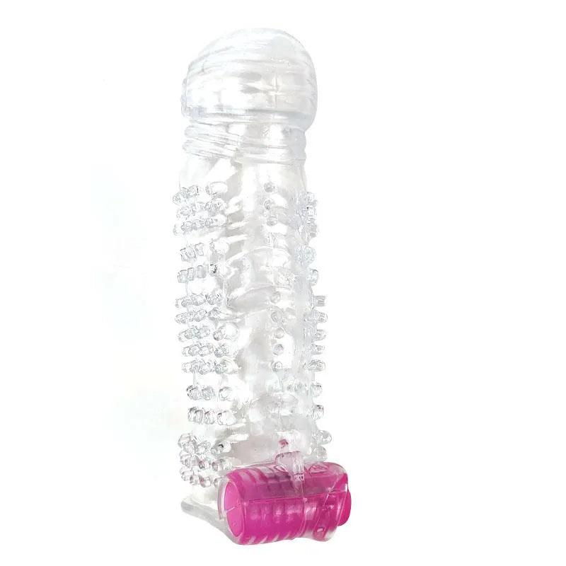 Prelungitor Penis, Transparent, cu Vibratie, A-gusto - Erotic Emporium