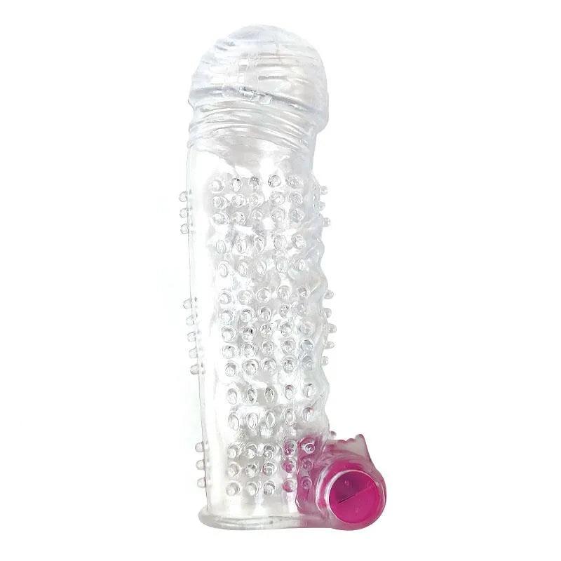 Prelungitor Penis, Transparent, cu Vibratie, A-gusto - Erotic Emporium