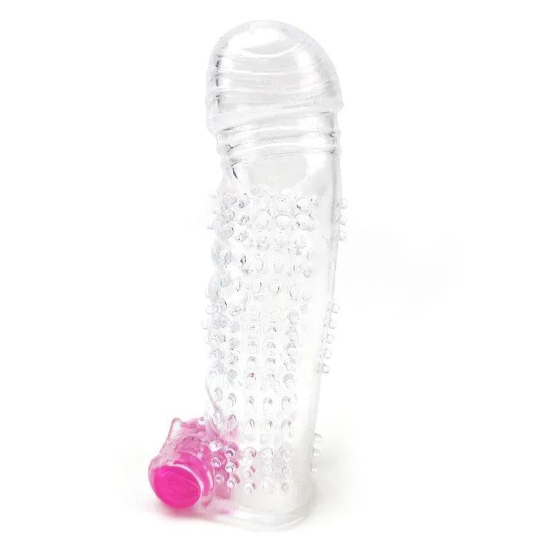 Prelungitor Penis, Transparent, cu Vibratie, A-gusto - Erotic Emporium