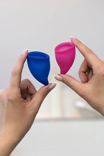 Kit cupe menstruale, Fun Cup Explore, roz și albastru - Erotic Emporium