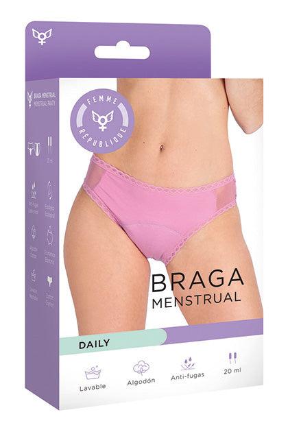 Chiloți menstruali, Braga DAILY, roz, absorbție normală - Erotic Emporium
