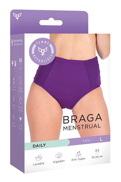 Chiloți menstruali, Braga DAILY, lila, absorbție normală - Erotic Emporium