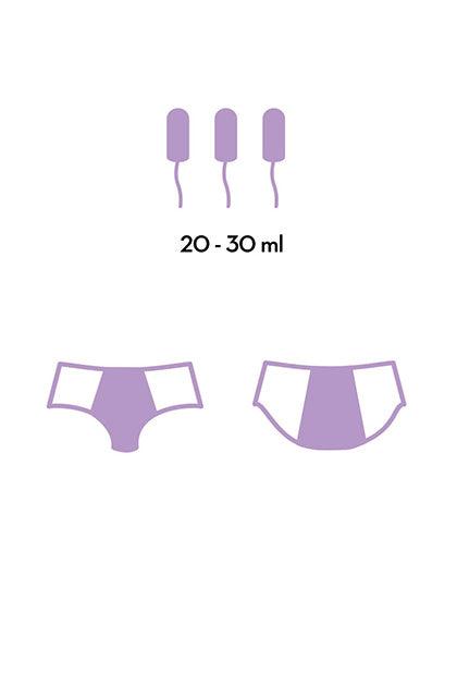 Chiloți menstruali, Braga DAILY+, lila, absorbție ridicată - Erotic Emporium