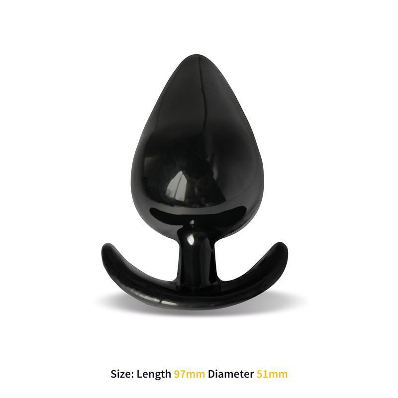 Plug anal, silicon, negru, bază ancoră, 9.7cm x 5.1cm, AfterDark Alphona - Erotic Emporium
