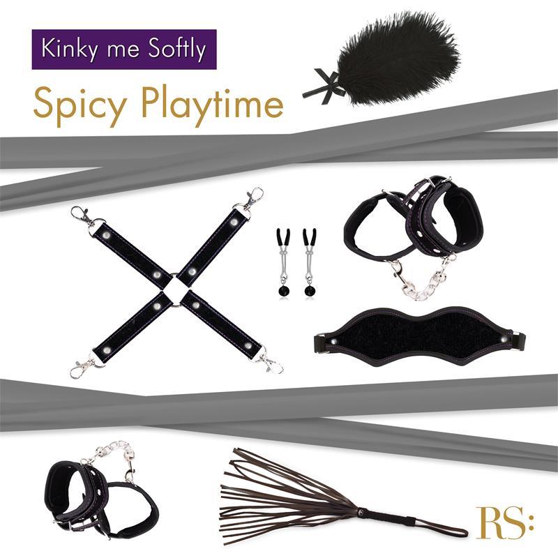 Set BDSM, negru, Kinky Me Softly BDSM Set Soiree - Erotic Emporium