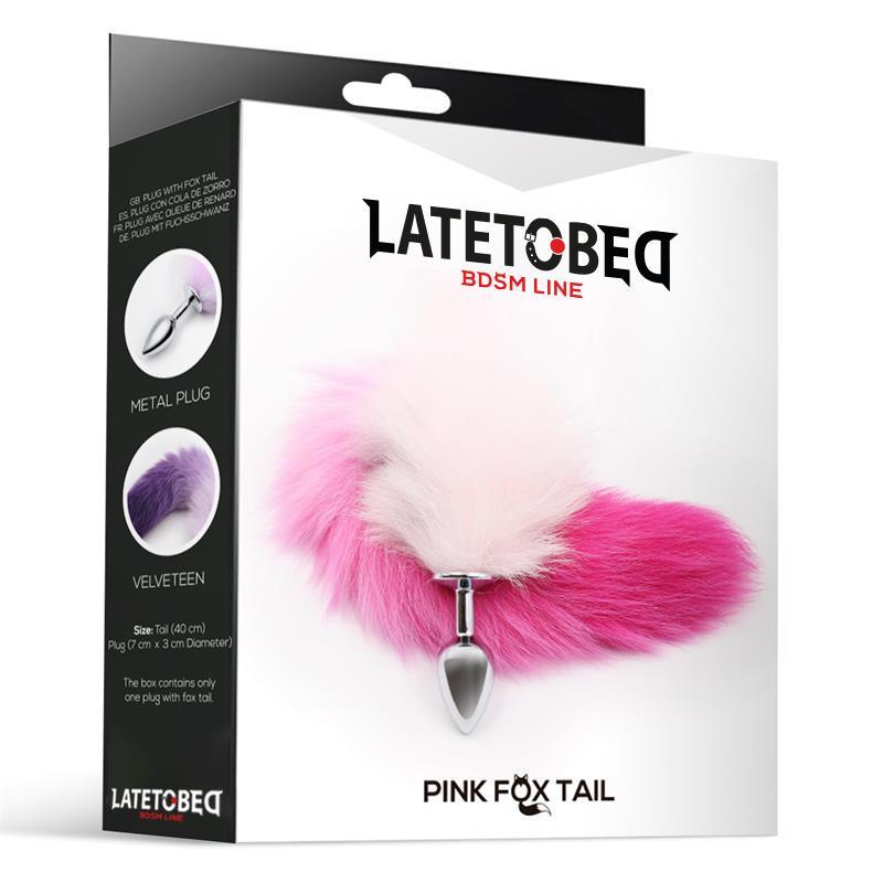 Plug anal cu codiță vulpe roz, mărime S, LateToBed - Erotic Emporium