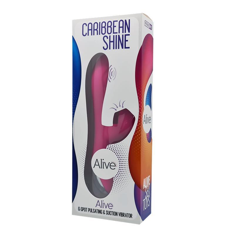 Vibrator și Sucker, silicon+ABS, roz, Alive Caribbean Shine Vibe - Erotic Emporium