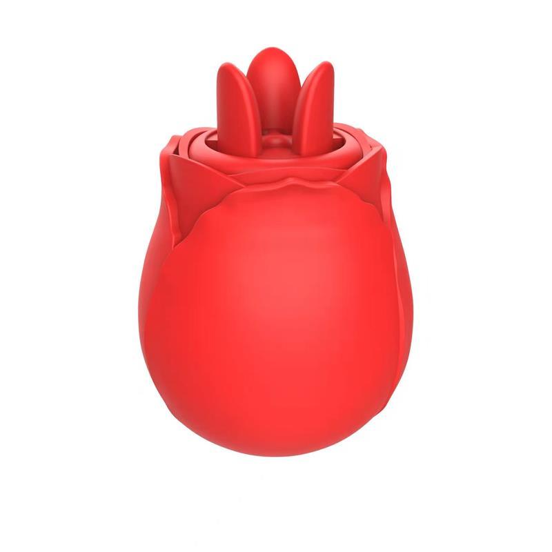 Stimulator clitoris, silicon, roșu, Ünihörn, CherryRose, 2 în 1 Suction and Licking Tongues Clitoris Massager Magnetic ,USB, port încărcare - Erotic Emporium