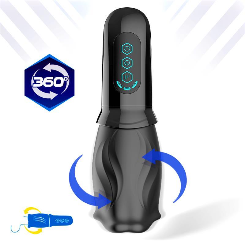 Masturbator penis, flashlight, Toro CupeR Masturbator cu Rotație 360 Silicon USB - Erotic Emporium