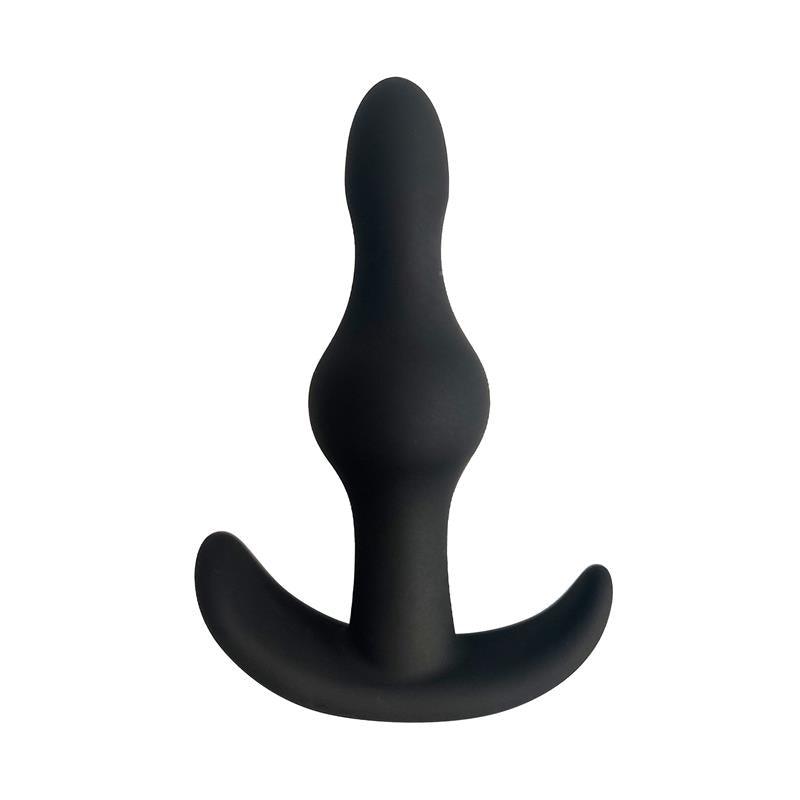 Plug anal prostata, silicon, negru, bază tip ancoră, 8.2cm x 5.5cm, LateToBed Deen - Erotic Emporium