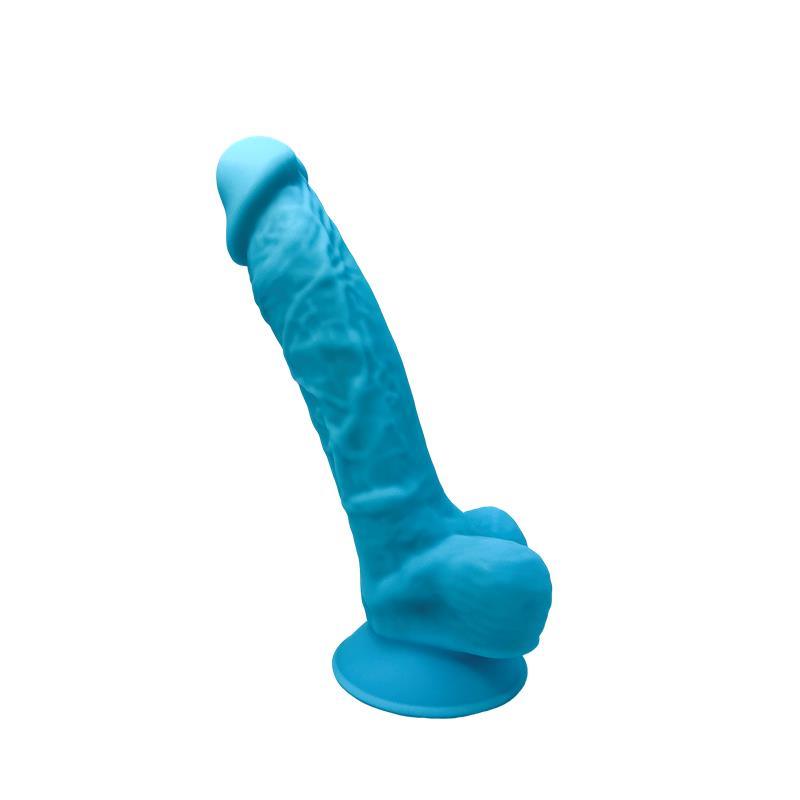 Dildo Realistic, silicon, albastru și mov, 17,7x3,8cm - Erotic Emporium